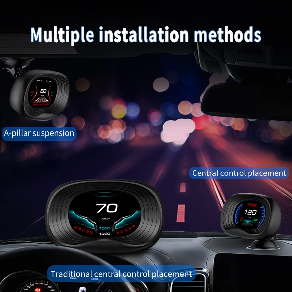 WiiYii 2020 автомобильный HUD OBD + GPS 2 в 1 дисплей на лобовом стекле P20 бортовой компьютер