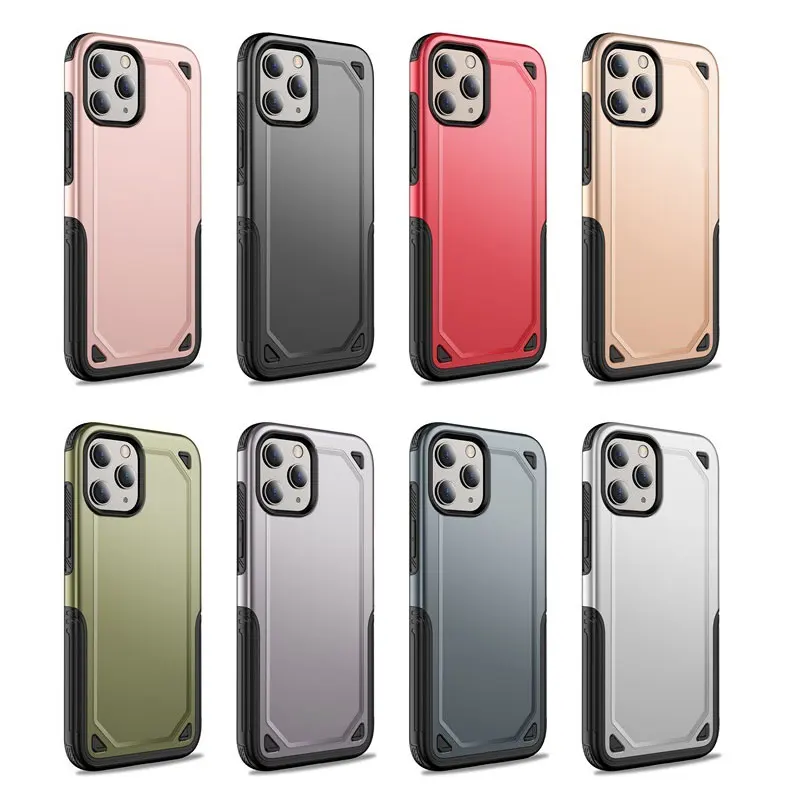 shockproof armor hybrid 2 in 1 phone case for iphone 12 pro max hard pcsilicone slim rugged back cover for iphone 11 pro max free global shipping