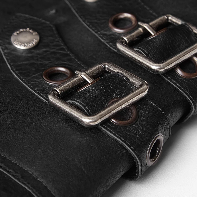 Жилет мужской Байкерский в стиле панк-рока куртка из искусственной кожи милитари