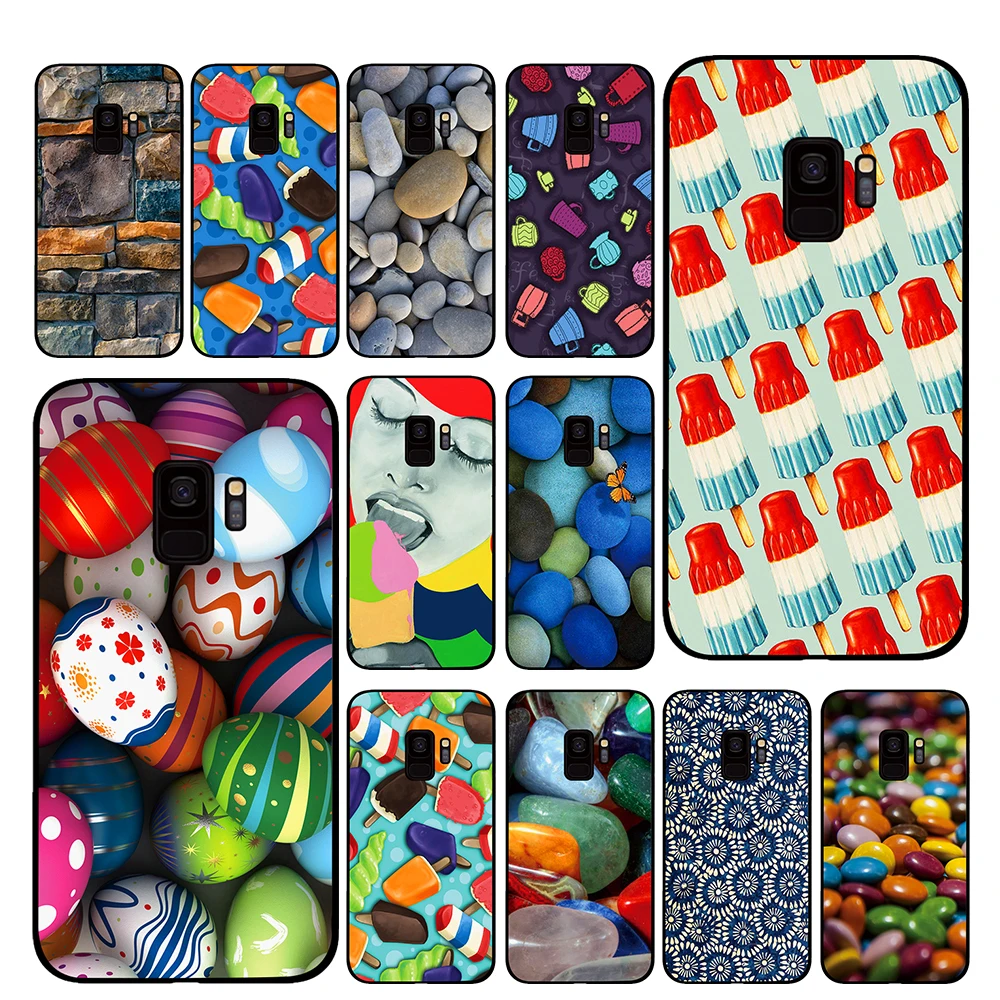 Цветной чехол cobblestone Icecream для Samsung Galaxy A10 A20 A30 A40 A50 A60 A70 A80 A11 A21 A41 A51 A71|Чехлы-накладки|