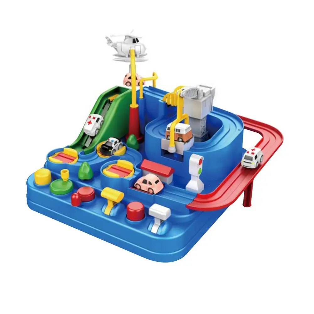 Juguetes de coche de aventura, rompecabezas educativo para ni&ntilde;os peque&ntilde;os, pista de carreras, pistas de estacionamiento-3