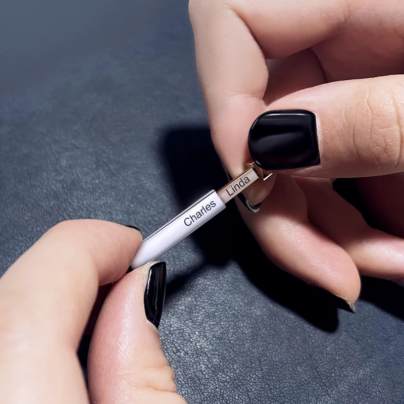 Custom Name Necklace 3D Hidden Message Bar Necklace Scalable Engraved Jewelry Father's Day Gift Stainless Steel Womens Jewelry