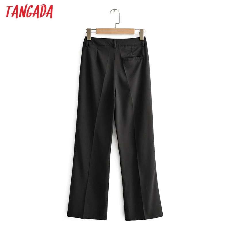 Tangada, Модный женский однотонный костюм, брюки, брюки, карманы, пуговицы,, для офиса, леди, длина по щиколотку, брюки, QJ144
