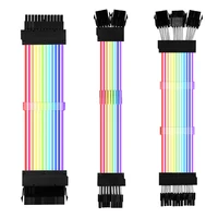 pc case psu extension rgb cable atx 24pin pci e gpu 8pin neon color line argb streamer transfer adapter mb 5v 3pin sync