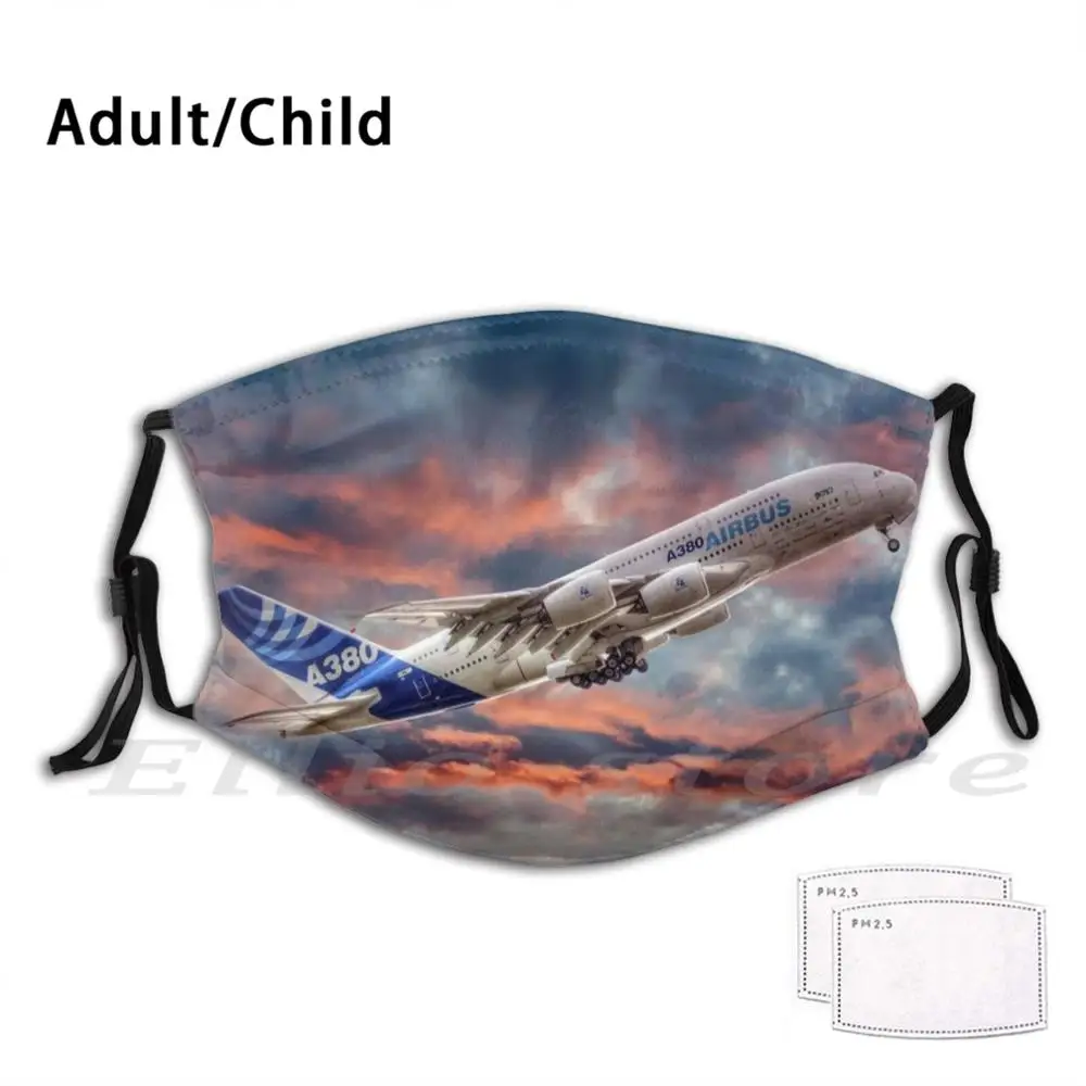 

Маска-шарф для взрослых и детей, с закатом, с самолетом