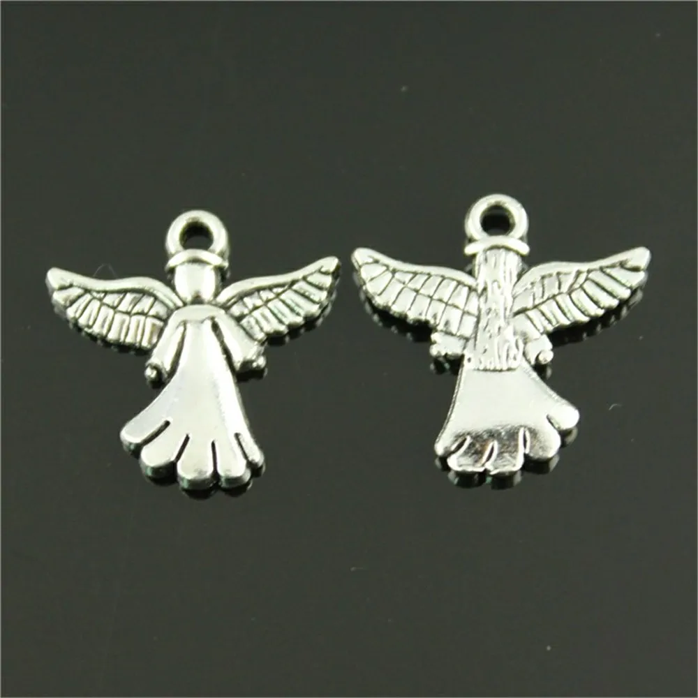 

20 шт. Ангел Подвески ангел античный серебряный цвет Подвески Ювелирные изделия Аксессуары Оптовая продажа Ангел Кулон 20x20мм