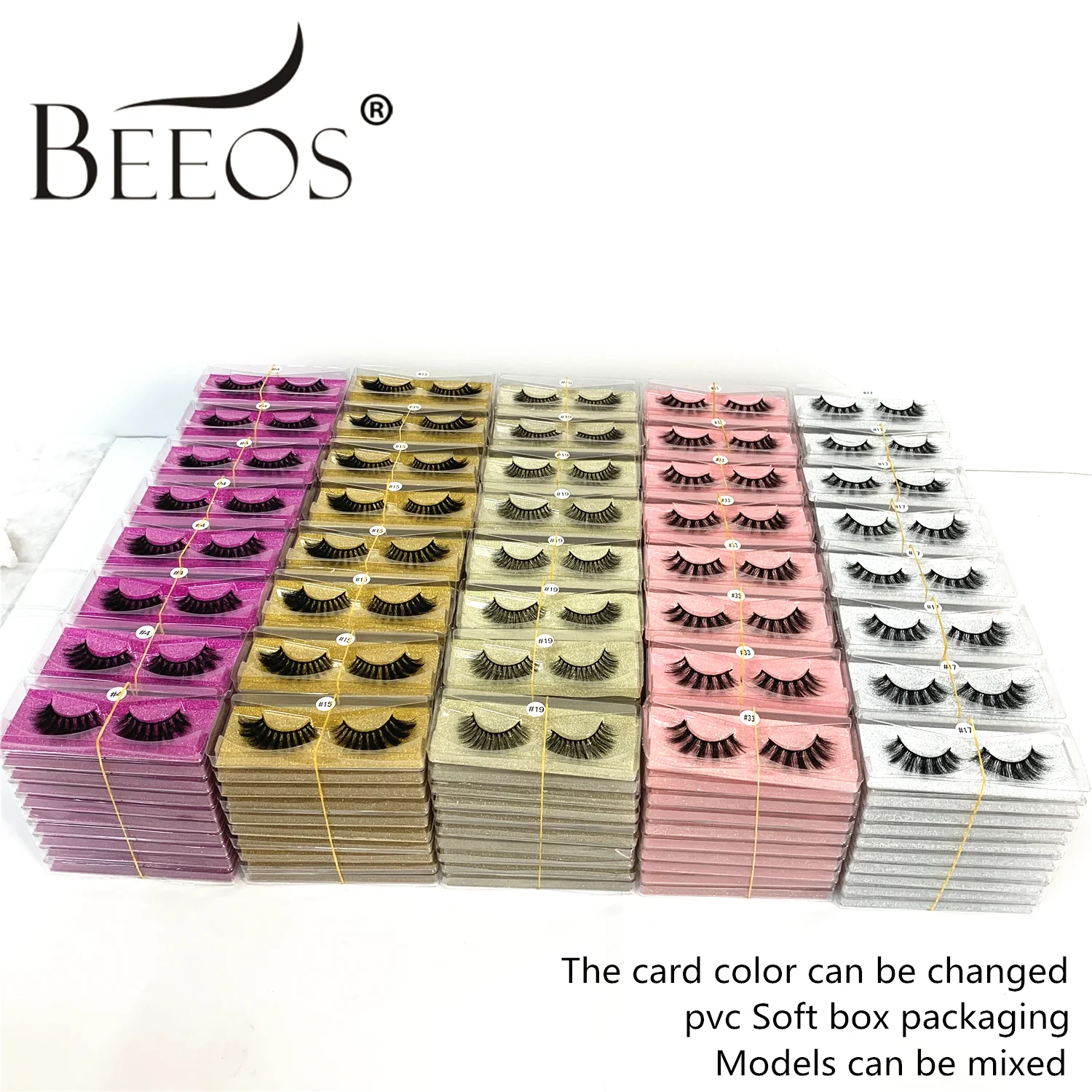 

Beeos False Eyelashes 10/50/100 Pairs Natural/Thick 3D Faux Mink Fake Lashes Handmade Beauty Lash Extensions For Female Makeup