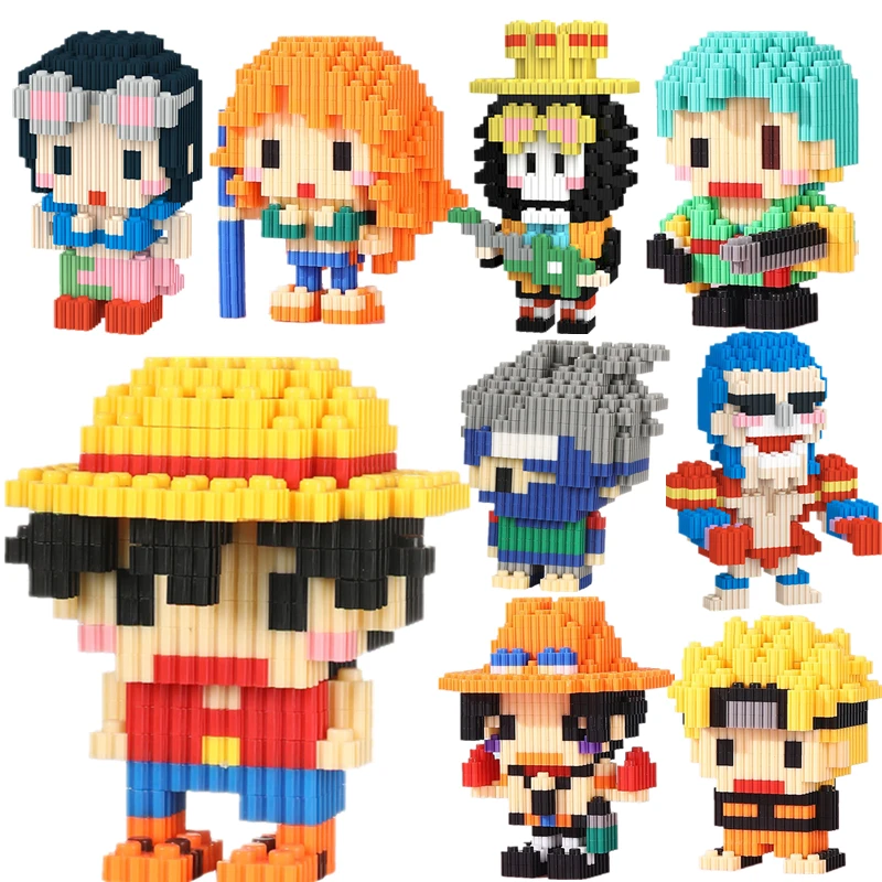 One Piece Miniature Small Particle Building Blocks Assembled Toys Creative Luffy Joe Ba Sorong Jigsaw Toys