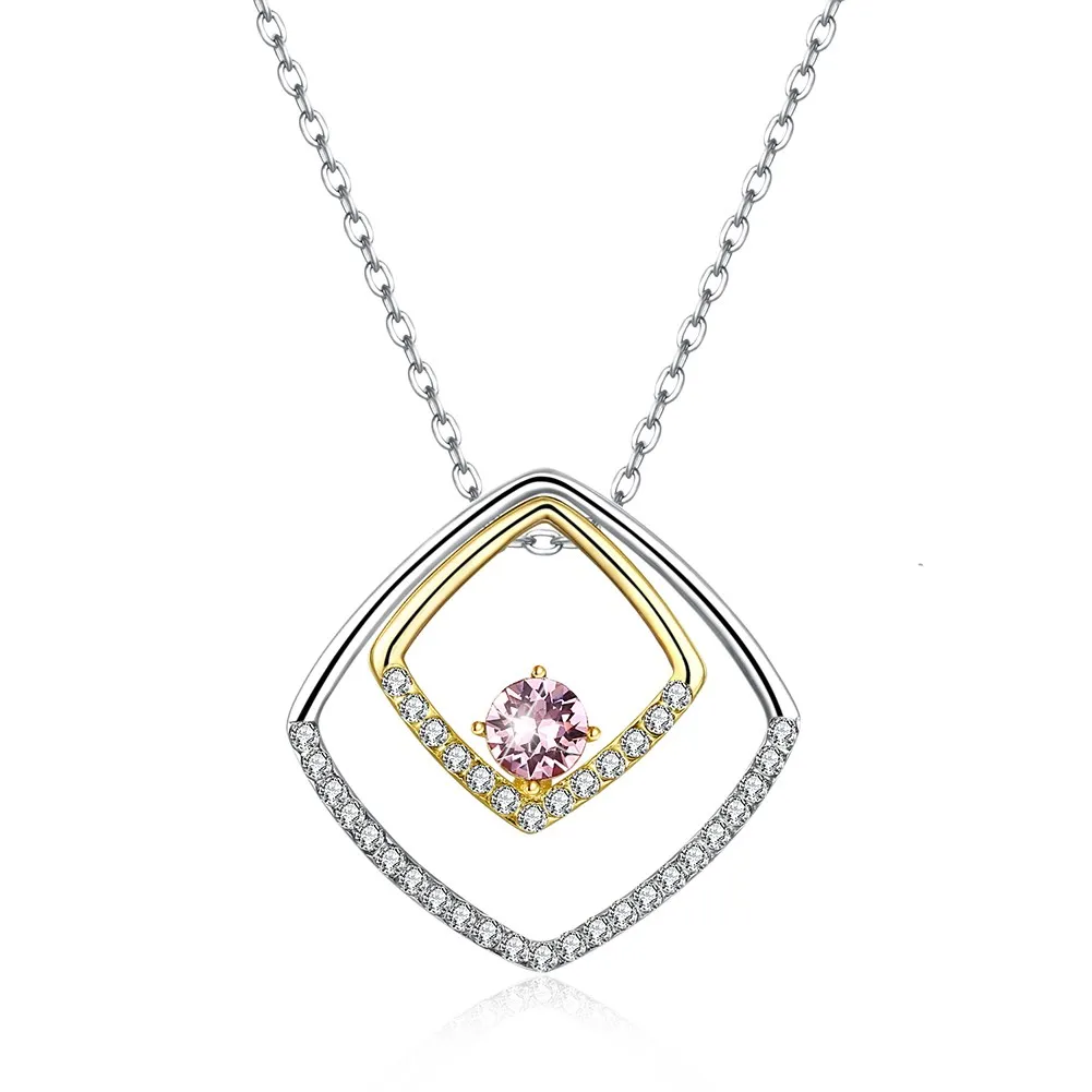 

Pure Silver Diamond Ring Color Separation Multiple Wear Method Pendant Necklace