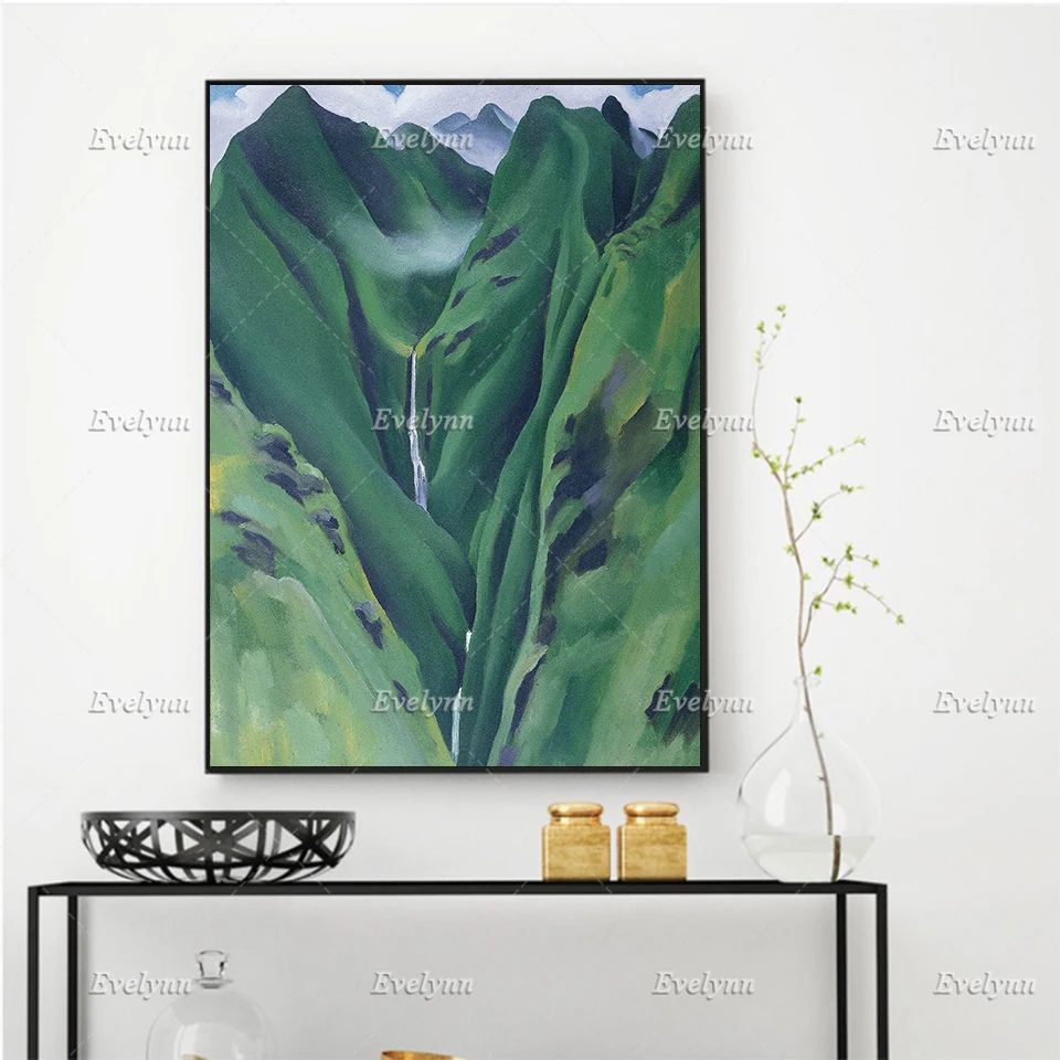 

Georgia O’Keeffe, Waterfall No. 1, Maui, Abstract Art, Wall Art Prints Home Decor Canvas Unique Gift Floating Frame