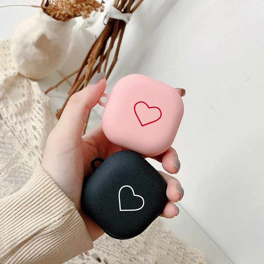 

Earphone Case Cover Compatible Galaxy Buds Live Pink/Black Frosted Hard Protective Cover for Earbuds Wireless Charging Case