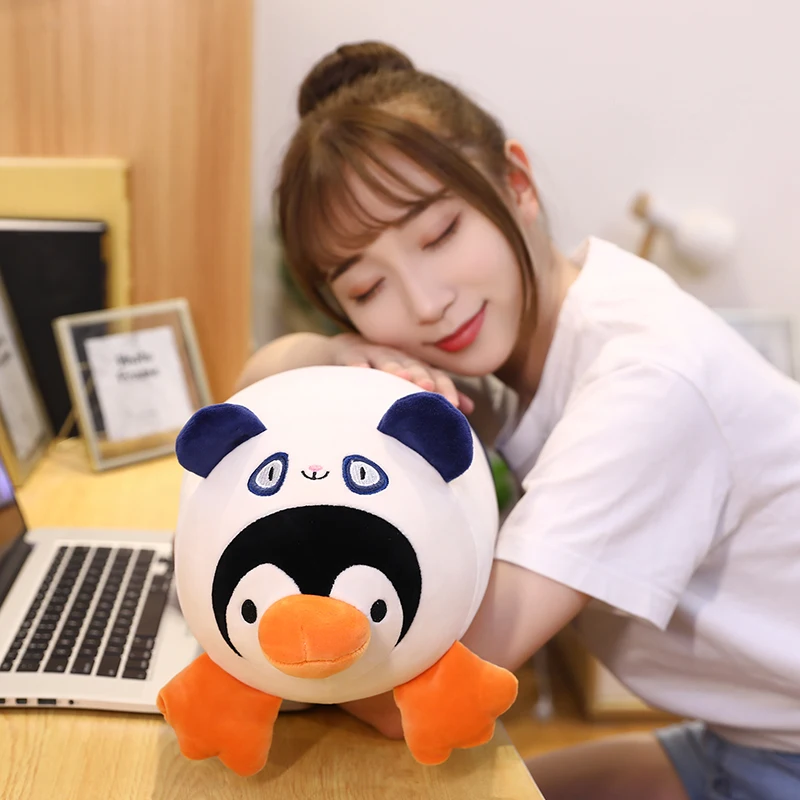 

60cm Cartoon Cute Penguin Plush Toys Turn To Teddy Bear Dinosaur Panda Stuffed Soft Animals Doll Long Sleep Pillow Kid Girl Gift