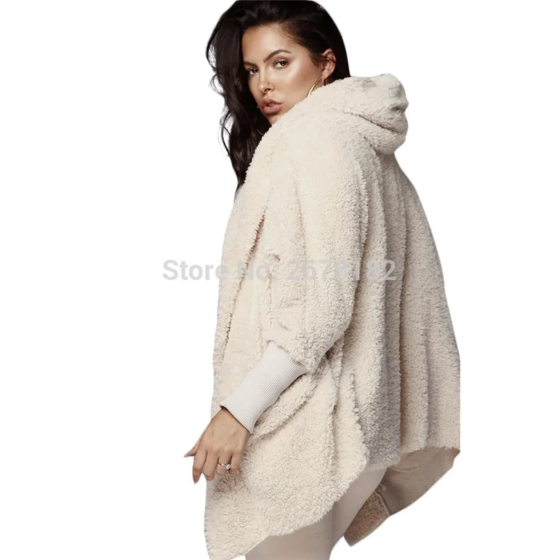 Однотонный бежевый плюшевый Женский комплект Повседневный Кардиган с длинным