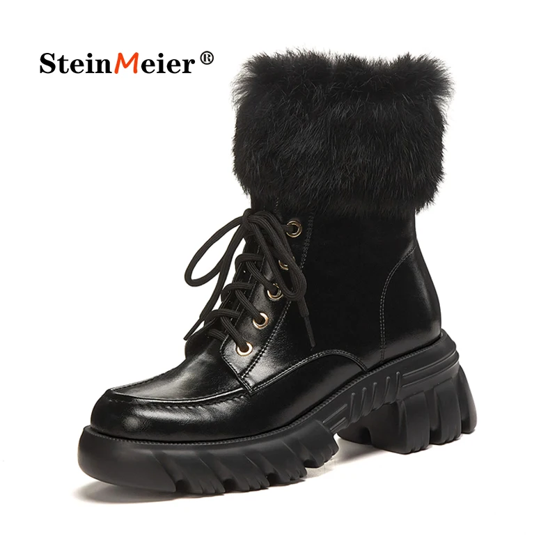 

Ankle Boots Women Genuine Cow Leather Retro Beige Fashion Zipper Laces Lady Motorcycle Shoes High Heels Handmade Winter Shoes