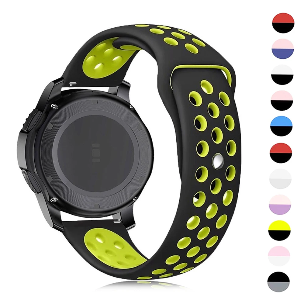 Ремешок силиконовый для Samsung Galaxy watch 3 41/46/42 мм/Active 2/Gear s3 Frontier браслет Huawei GT/2/2E/Pro 20