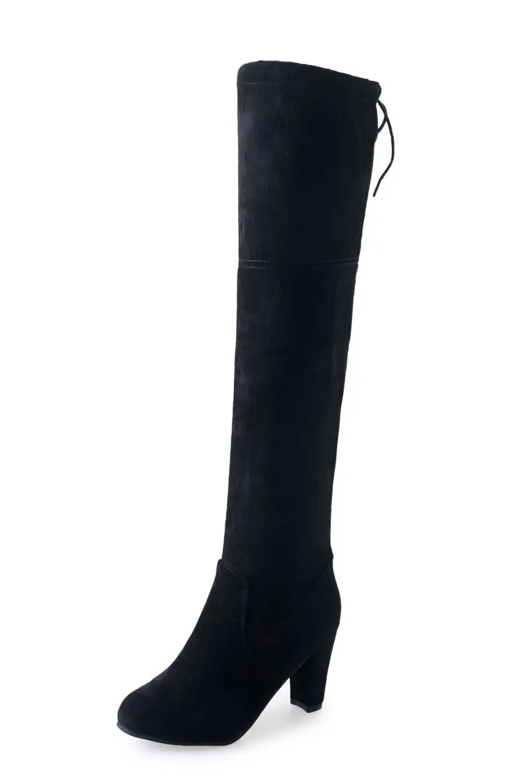 

Women's Boots 2021 New Autumn and Winter Women's High-heeled Boots Thick Heel Over The Knee Boots Popular Plus Velvet 34-43