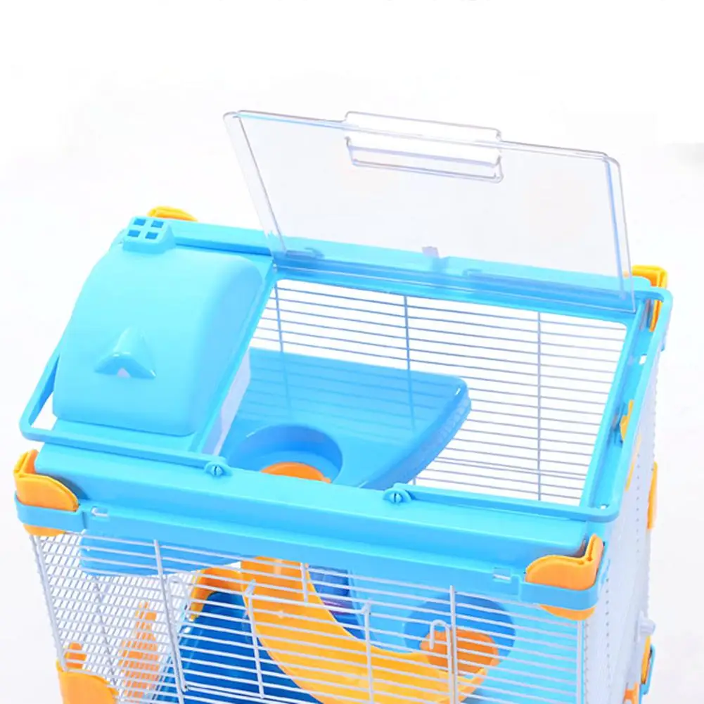 Клетка для домашних животных хомяк домик с прозрачным Skylight двухслойный дом