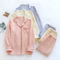 cotton home suits korean sleepwear pink cherry print pajamas for women summer pyjamas girls pijama short long sleeve loungewear