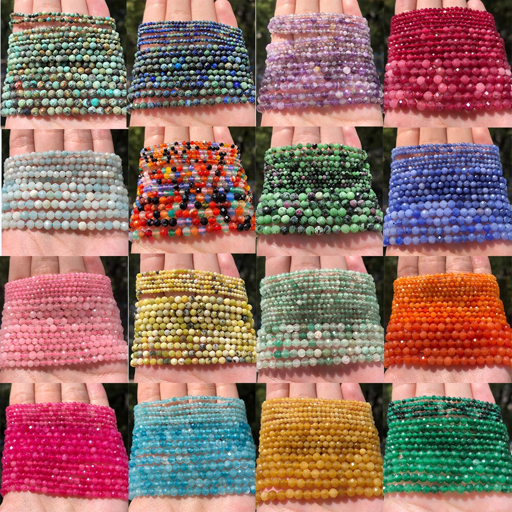 Оптовая продажа 2 3 4 мм крошечные бусины из драгоценных камней блестящие