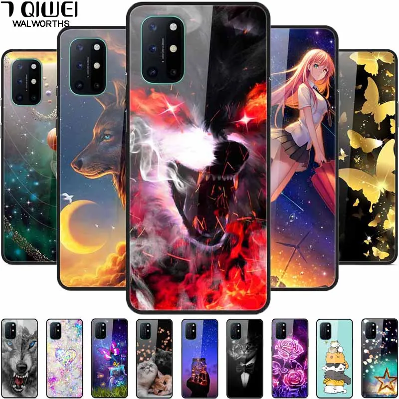 

Tempered Glass Case For OnePlus 8T Cover Hard Fashion Phone Cases for Oneplus 8T 5G Case Oneplus8T 8 T Soft Bumper Fundas Capa