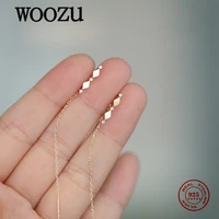 woozu real 925 sterling silver plated 14k gold geometric pav%c3%a9 zircon long ear line for women fashion korean party jewelry gift