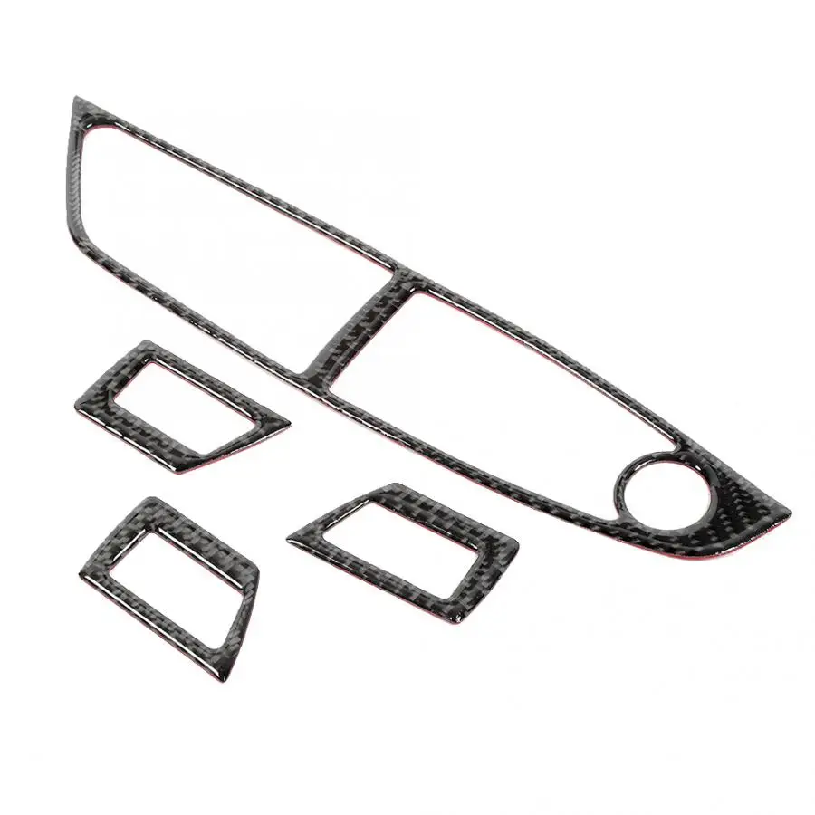 4 шт. наклейки на панель стеклоподъемника автомобиля из углеродного волокна для