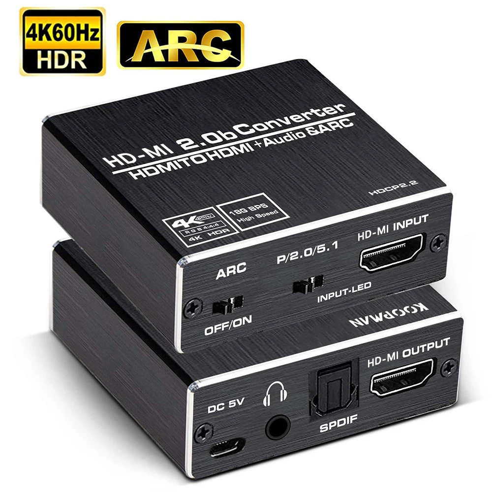 4K 60Hz H DMI 2 0 аудио сплиттер 5 1 дуги HD MI экстрактор HDCP HDR10 конвертер к оптический SPDIF/rca