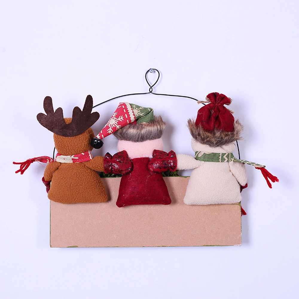 Рождественская Кукла деревянная дверь висячая сцена лист оконная Подвеска