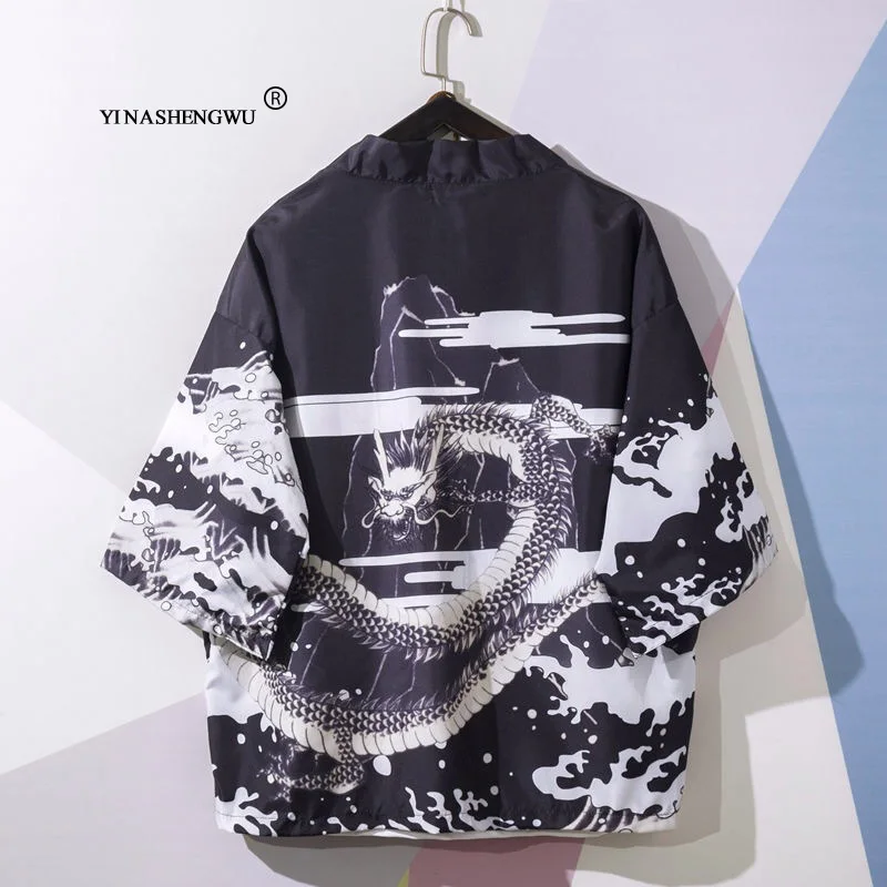 as picture Yukata Женские кимоно кардиган для мужчин традиционное японское кимоно унисекс Harajuku пляжная свободная тонкая рубашка Азиатский японский костюм для косплея - Цвет: as picture