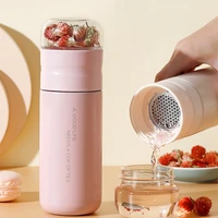 300ml insulated cup with filter stainless steel tea bottle cup with glass infuser separates tea and water thermos vacuum flask