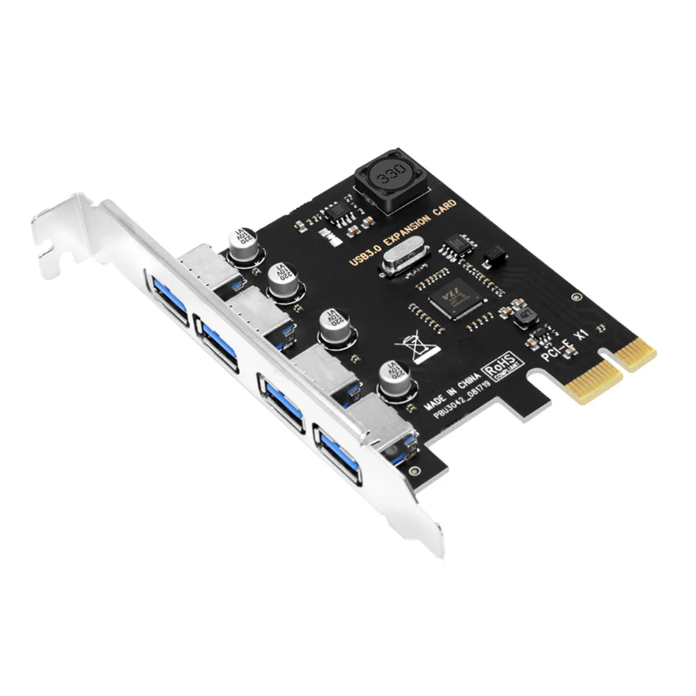 

4 Port USB 3.0 PCI-E Expansion Card PCI Express PCIe USB 3.0 HUB Adapter 4-Port USB3.0 Controller USB 3 0 PCI e PCIe Express 1X