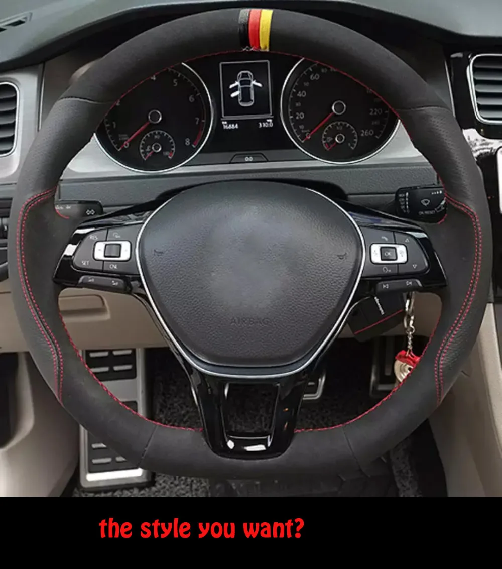 

smRKE For Hyundai Coupe Steering Wheel Cover DIY Hand-stitched Car Interior Case Top Leather