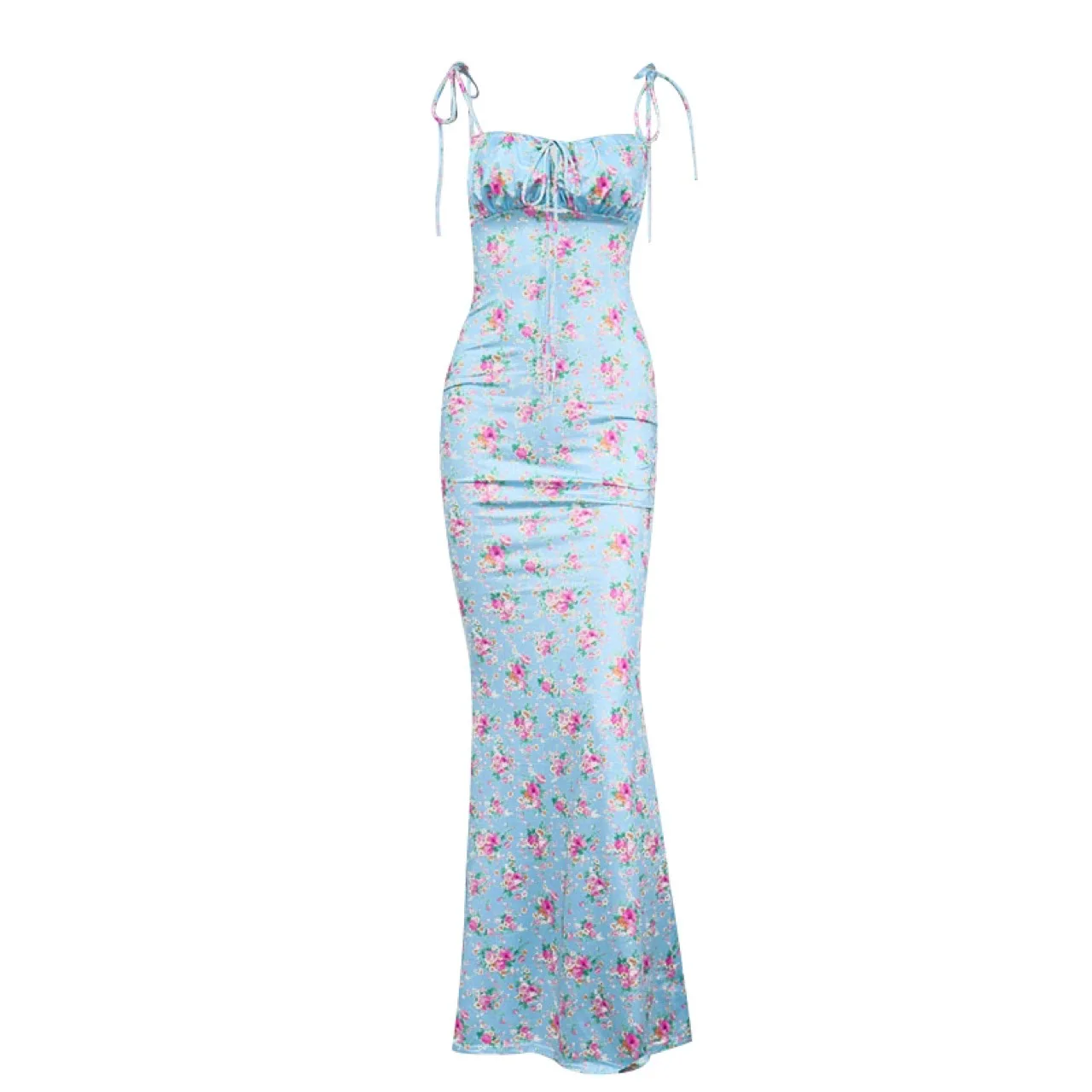 

Autumn New Hot Style Sexy Floral Folds Halter Lace Suspender Long Skirt Dress Women