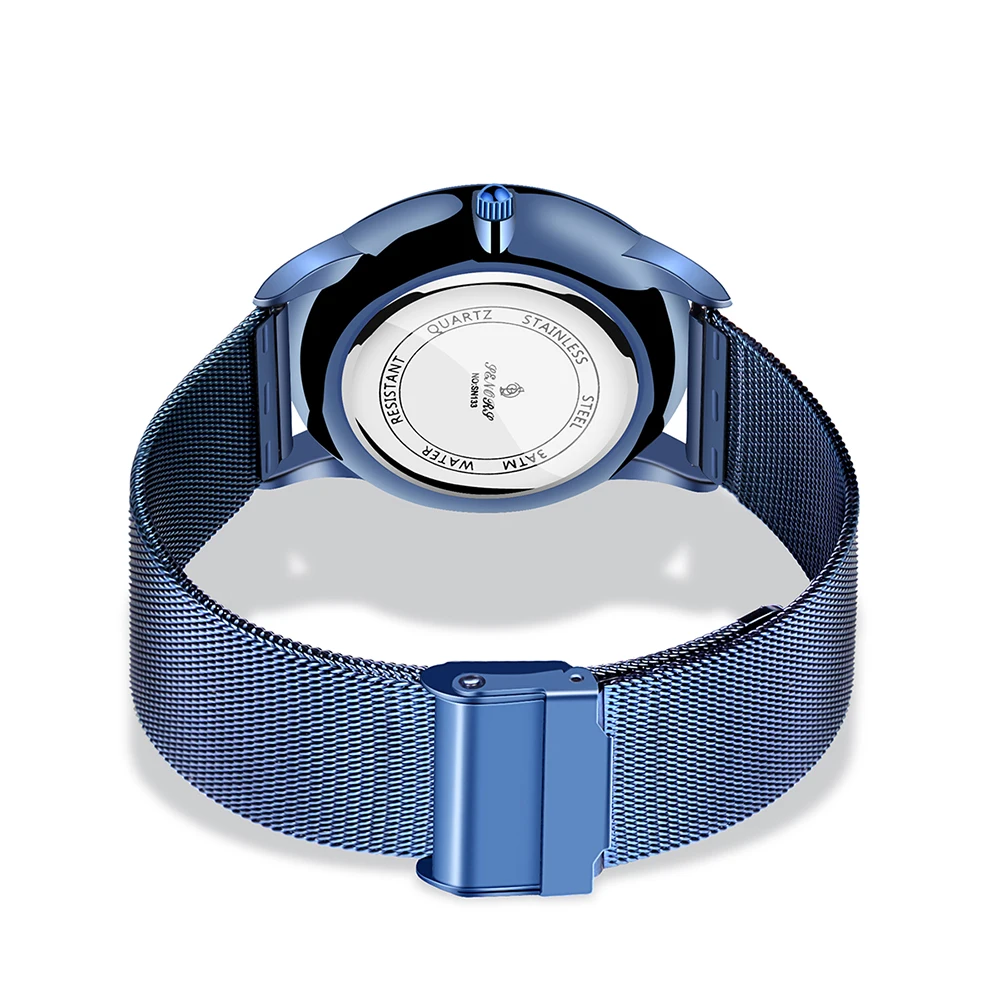 

Simple Watch Quartz Waterproof Mesh Steel Strap Thin Dial Business Watches for Men Auto Date Display Male Clock Wristwatches
