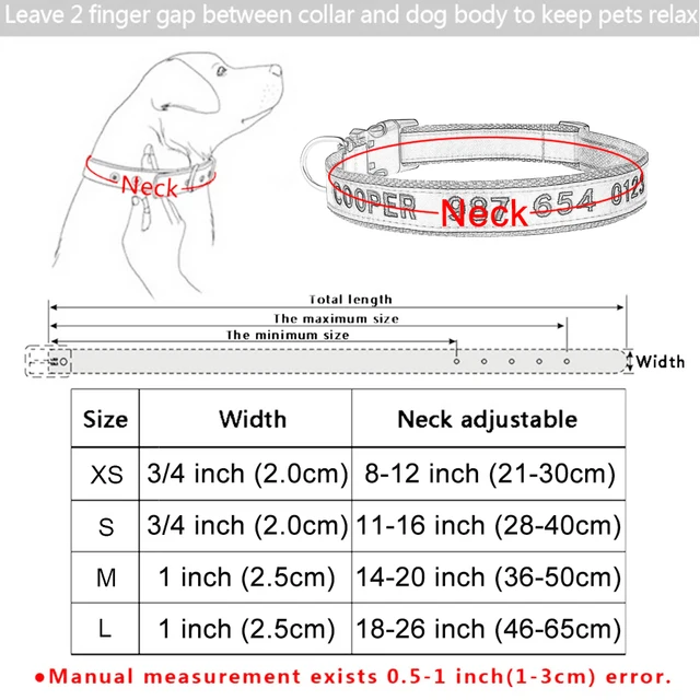 Adjustable Custom Nylon Dog Collar Personalized Embroidery Dog Collar Puppy Unisex Dog Collar Small Large Pet Dog Accessories 2