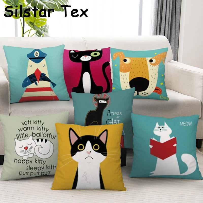 Модная наволочка Silstar Tex с животными украшение для кошек и собак дома офиса