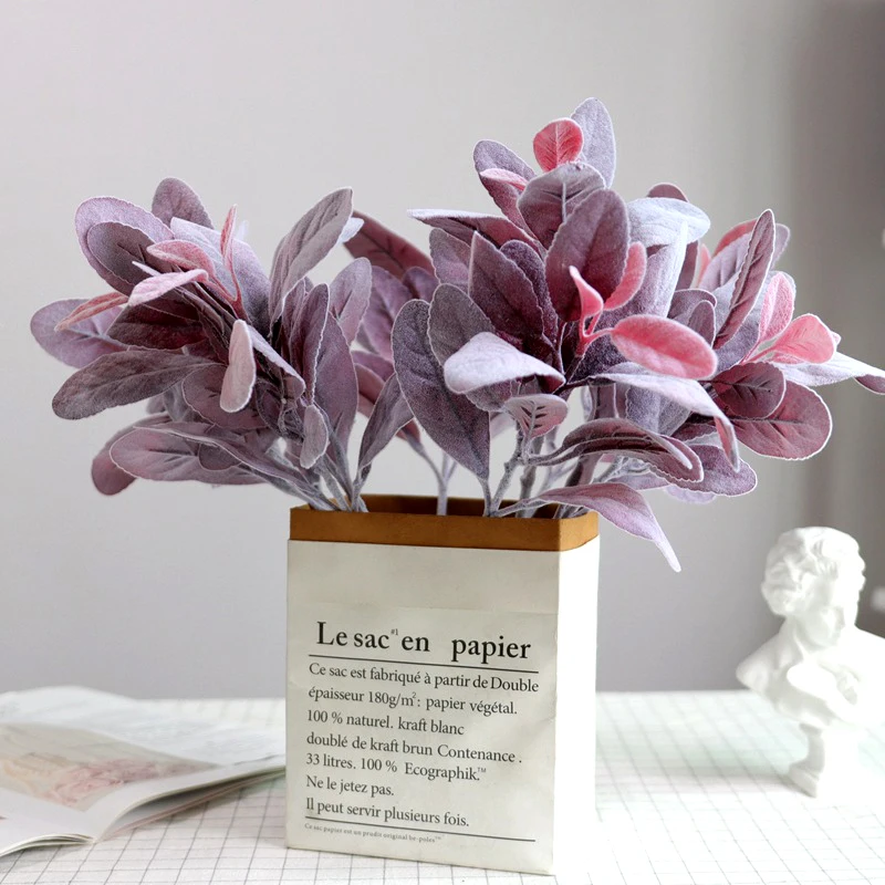 

38cm Non-fading Artificial Flower,Pink Tufted Rabbit Ear Flower,DIY Wedding,Home Garden Decoration Green Plant Artificial Flower