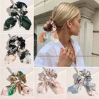 Шифоновые эластичные резинки для волос для женщин и девушек, Однотонные резинки для волос, бант, повязка на голову, завязки для волос, держатель для конского хвоста, аксессуары для волос