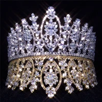 tiaras barrocas diamantes de imitaci%c3%b3n para novia accesorios para el cabello de bodade corona nupcialhechas a manode cristal