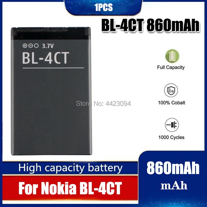 Запасная аккумуляторная батарея BL4CT BL-4CT BL 4CT для телефона Nokia 2022 7212C 7210C 7310C 5630 X3-00 2720F 7230 S, 1 шт.