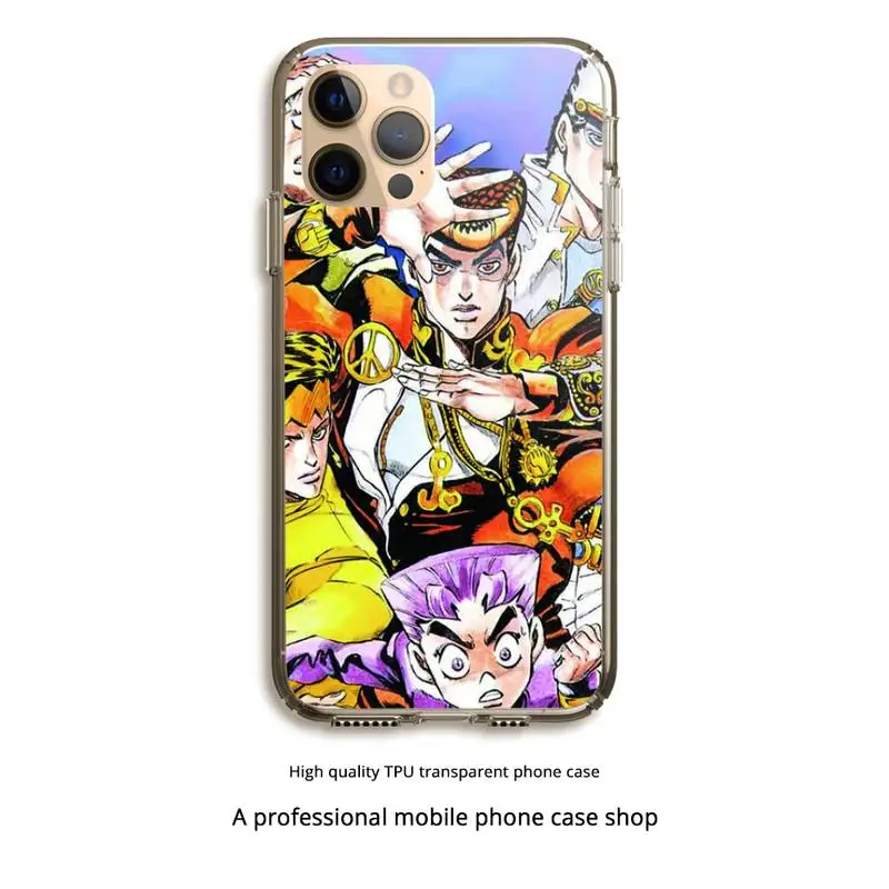 

JoJo Bizarre Adventure Phone Case Clear Cover For Iphone 5 6 7 8 11 12 plus XR X XS SE2020 11/12PRO Max Transparent Cases