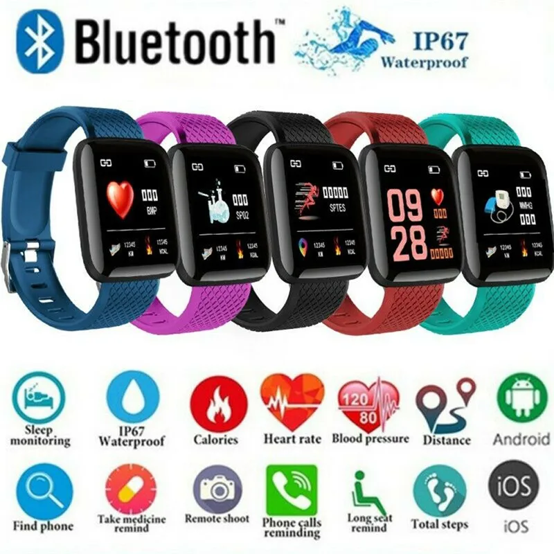 2019 Bluetooth браслет Смарт часы кровяное давление HeartRate монитор фитнес трекеры