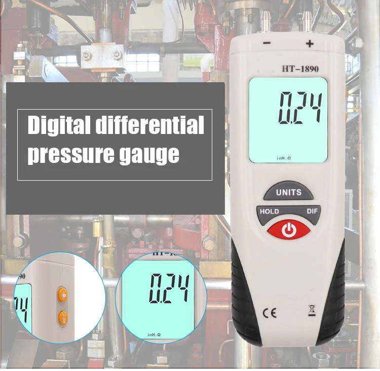 

Portable Digital Manometer Professional Digital Air Pressure Meter & Differential Pressure Gauge Kit L5
