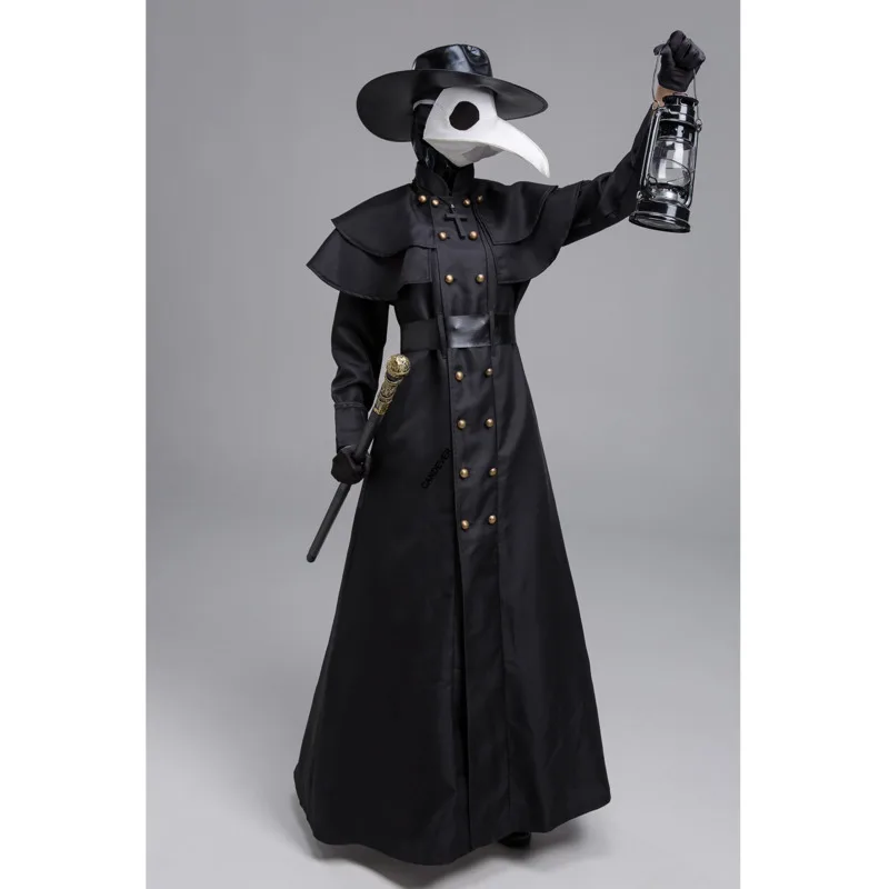 Средневековый Халат с капюшоном для Хэллоуина костюм Чумного доктора маска