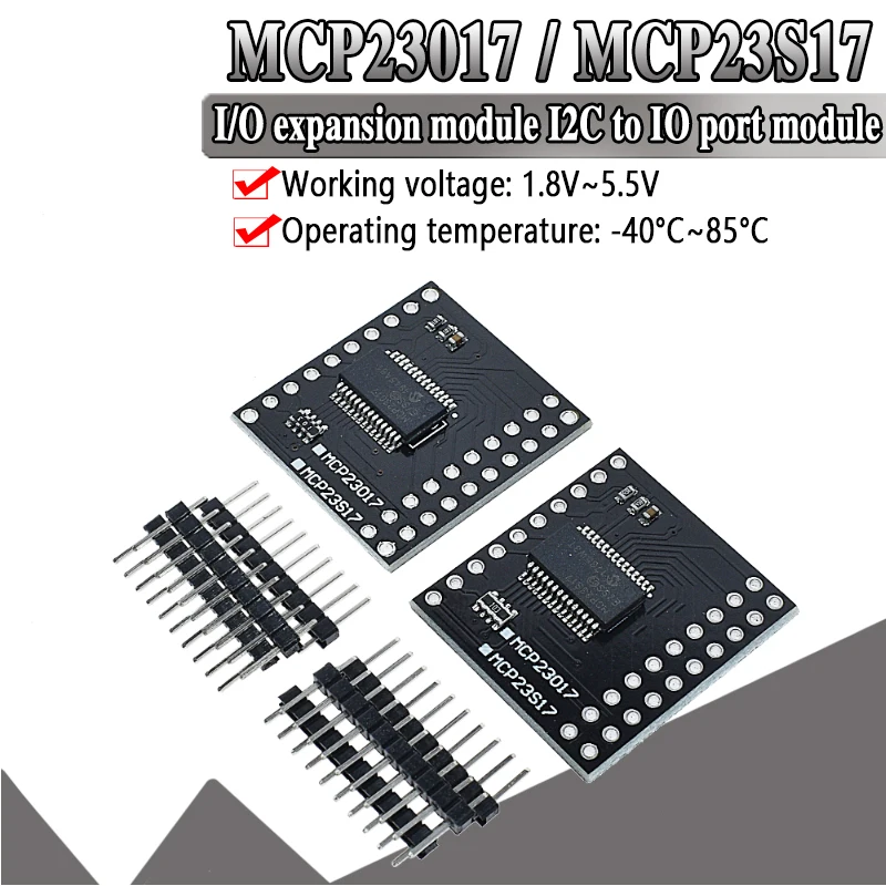 Модуль расширения MCP23017 MCP23S17 I2C SPI 16bit I/O штыревая панель плата IIC в GIPO конвертер 25mA1