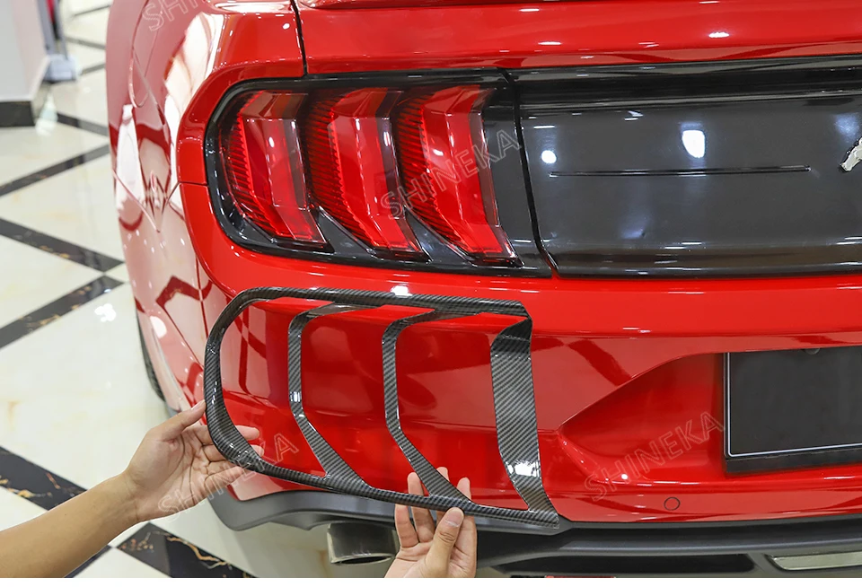Колпаки для лампы SHINEKA для Ford Mustang,, АБС-пластик, автомобильные задние фары, декоративные задние фары, аксессуары для Ford Mustang
