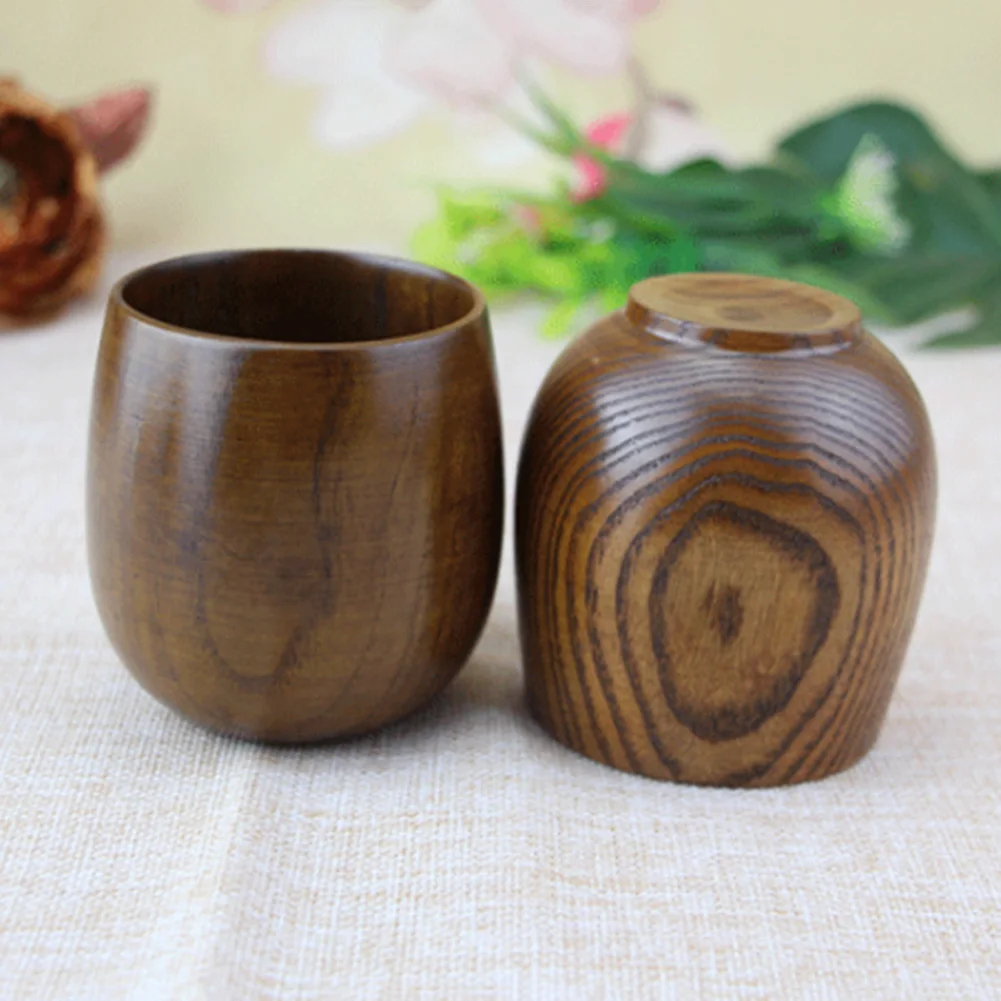 Деревянная чашка с животиком в японском стиле ручная работа для пива кофе молока