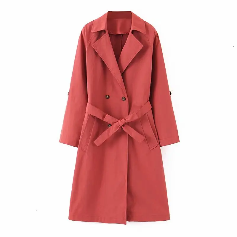 

Женское повседневное свободное платье, Однотонная рубашка с отложным воротником и длинным рукавом, ветровка средней длины