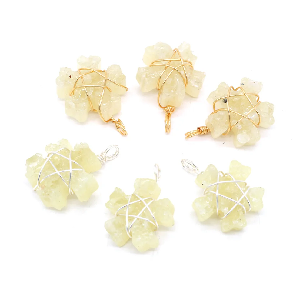 100% натуральный полудрагоценный камень топаз ручной работы серебряная нить кулон