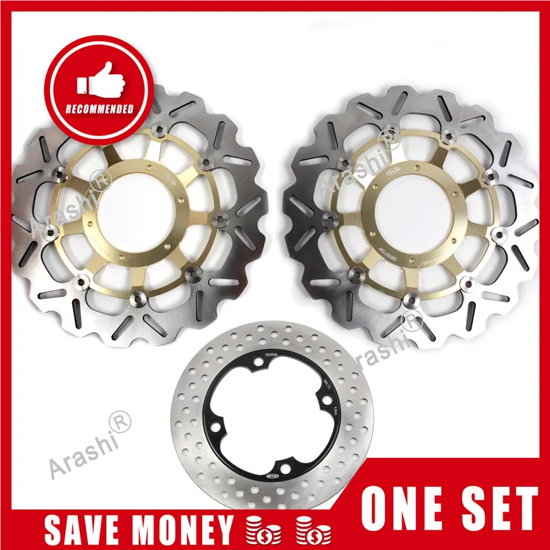 Gold Front Rear B Араши 1 комплект для HONDA CBR600RR 2003- передние тормозные диски задние тормозные диски Диски CBR600 CBR 600 RR 600RR 2004 2005 2006 2007 - Цвет: Gold Front Rear B